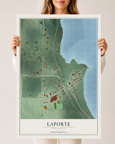 Map of Laporte, Minnesota, 24 x 36 inch unframed archival matte print