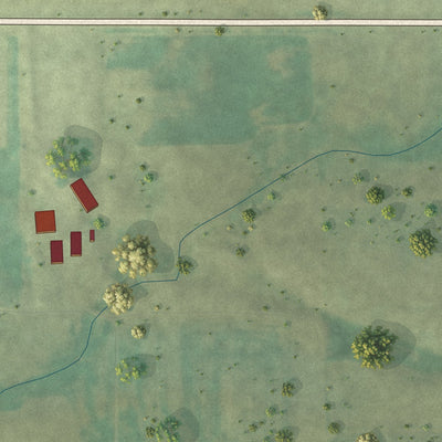 Second close-up of the map of Lastrup, Minnesota print showing more streets and buildings