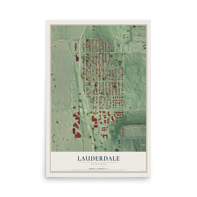 Map of Lauderdale, Minnesota, 12 x 18 inch unframed archival matte print