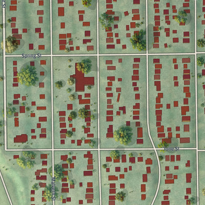 Close-up of the map of Lauderdale, Minnesota print showing street and building detail