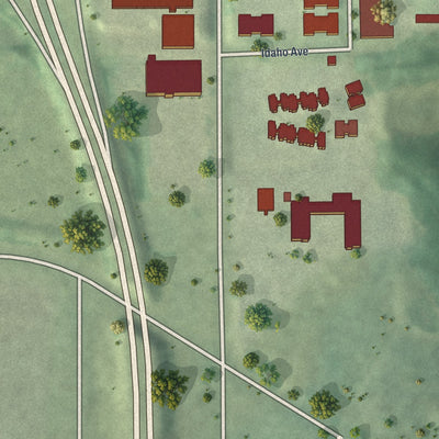 Second close-up of the map of Lauderdale, Minnesota print showing more streets and buildings