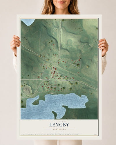 Map of Lengby, Minnesota, 24 x 36 inch unframed archival matte print