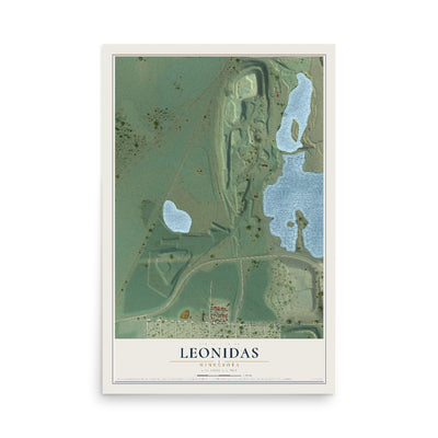 Map of Leonidas, Minnesota, 12 x 18 inch unframed archival matte print