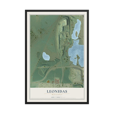 Map of Leonidas, Minnesota, 12 x 18 inch print in a black wood frame