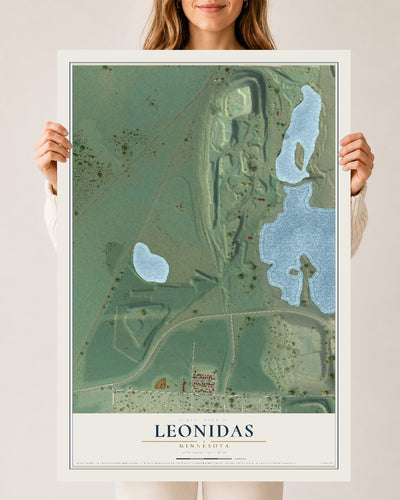 Map of Leonidas, Minnesota, 24 x 36 inch unframed archival matte print