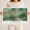 Map of Lester Prairie, Minnesota, 12 x 18 inch unframed archival matte print
