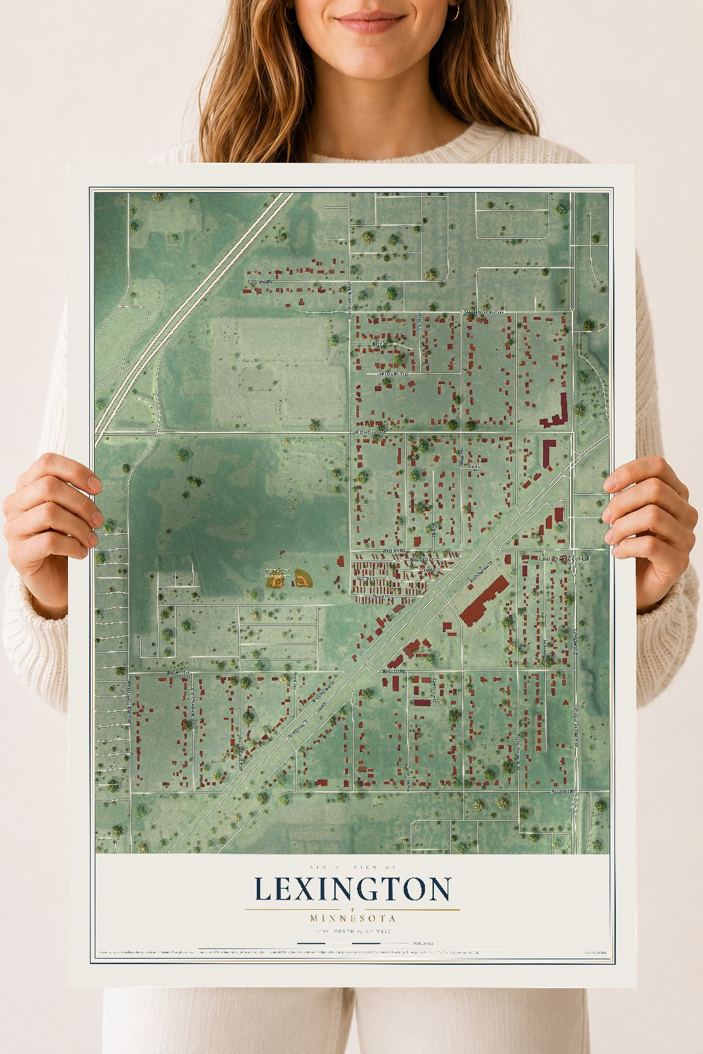 Map of Lexington, Minnesota, 18 x 24 inch unframed archival matte print