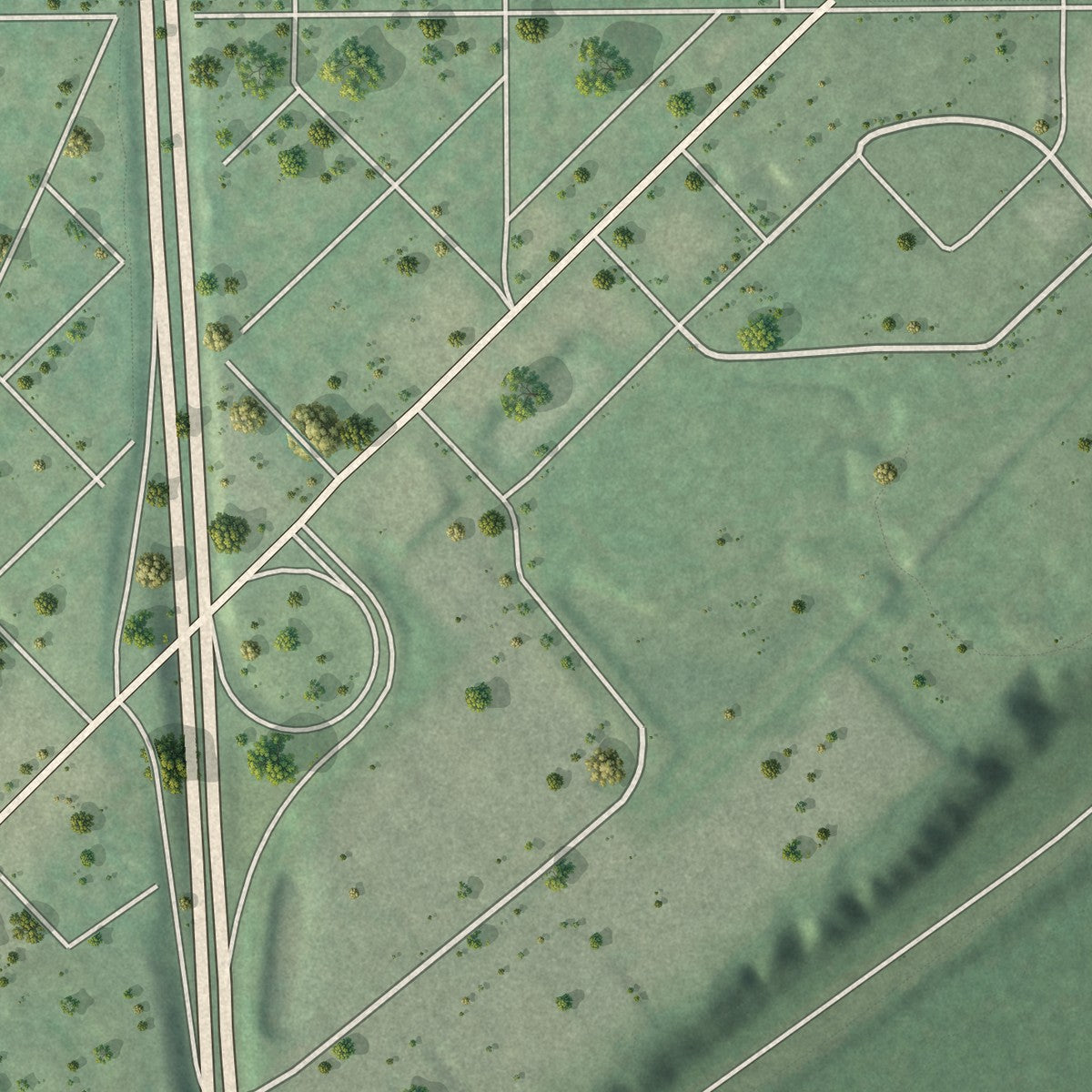 Second close-up of the map of Lilydale, Minnesota print showing more streets and buildings