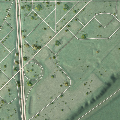 Second close-up of the map of Lilydale, Minnesota print showing more streets and buildings