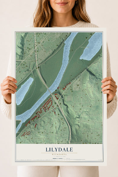 Map of Lilydale, Minnesota, 18 x 24 inch unframed archival matte print