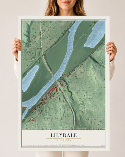 Map of Lilydale, Minnesota, 24 x 36 inch unframed archival matte print