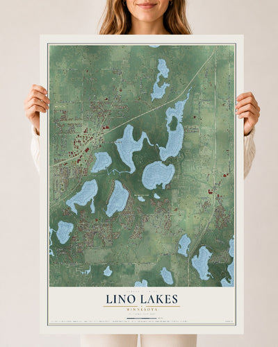 Map of Lino Lakes, Minnesota, 24 x 36 inch unframed archival matte print