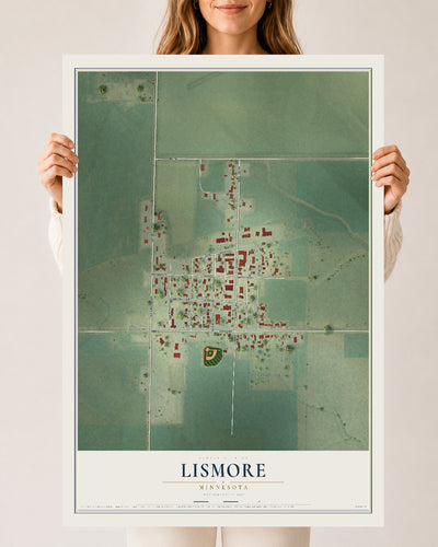 Map of Lismore, Minnesota, 24 x 36 inch unframed archival matte print