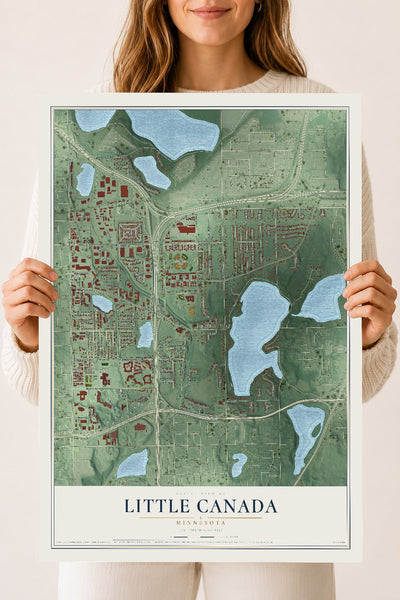 Map of Little Canada, Minnesota, 18 x 24 inch unframed archival matte print
