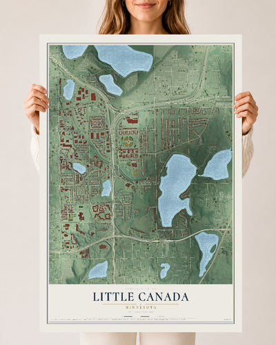 Map of Little Canada, Minnesota, 24 x 36 inch unframed archival matte print
