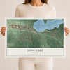 Map of Long Lake, Minnesota, 12 x 18 inch unframed archival matte print