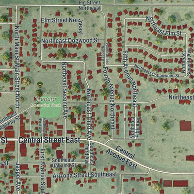 Close-up of the map of Lonsdale, Minnesota print showing street and building detail