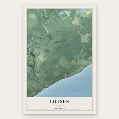 Lutsen, Minnesota map print, the full design