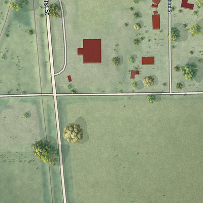 Second close-up of the map of Lyle, Minnesota print showing more streets and buildings