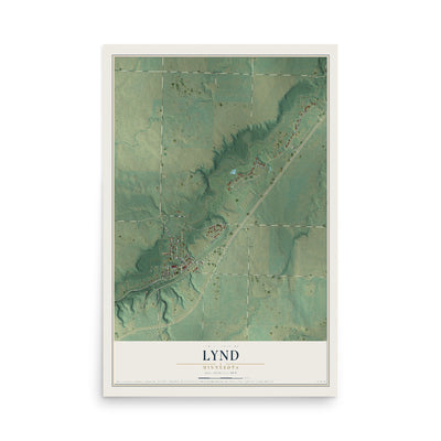 Map of Lynd, Minnesota, 12 x 18 inch unframed archival matte print