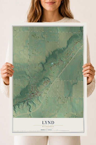Map of Lynd, Minnesota, 18 x 24 inch unframed archival matte print