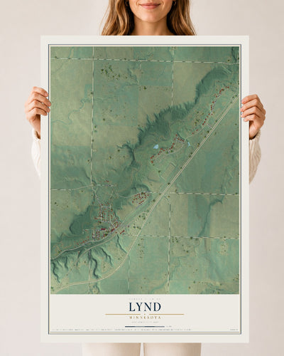 Map of Lynd, Minnesota, 24 x 36 inch unframed archival matte print
