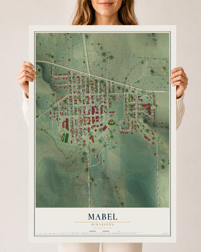 Map of Mabel, Minnesota, 24 x 36 inch unframed archival matte print