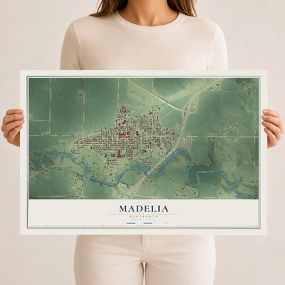 Map of Madelia, Minnesota, 12 x 18 inch unframed archival matte print