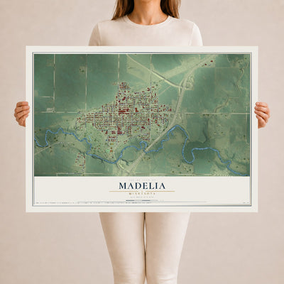 Map of Madelia, Minnesota, 24 x 36 inch unframed archival matte print