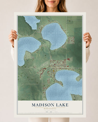 Map of Madison Lake, Minnesota, 24 x 36 inch unframed archival matte print
