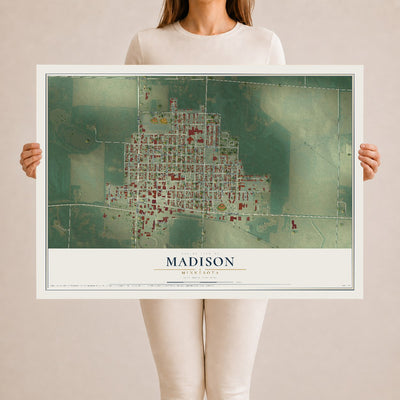 Map of Madison, Minnesota, 24 x 36 inch unframed archival matte print