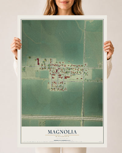 Map of Magnolia, Minnesota, 24 x 36 inch unframed archival matte print