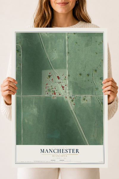 Map of Manchester, Minnesota, 18 x 24 inch unframed archival matte print