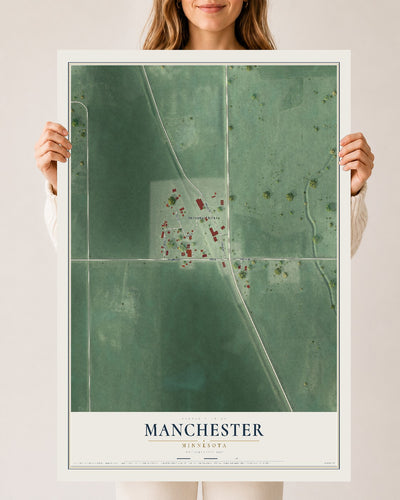 Map of Manchester, Minnesota, 24 x 36 inch unframed archival matte print