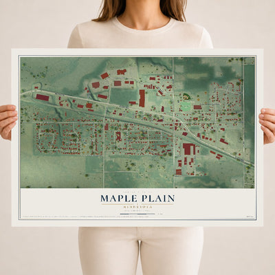 Map of Maple Plain, Minnesota, 18 x 24 inch unframed archival matte print