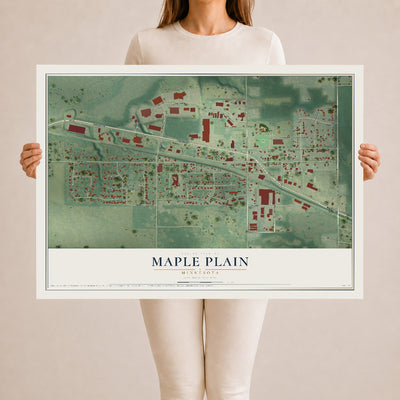 Map of Maple Plain, Minnesota, 24 x 36 inch unframed archival matte print