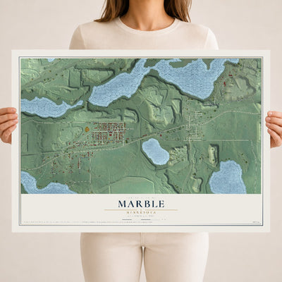 Map of Marble, Minnesota, 18 x 24 inch unframed archival matte print