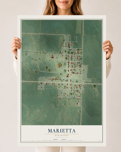 Map of Marietta, Minnesota, 24 x 36 inch unframed archival matte print