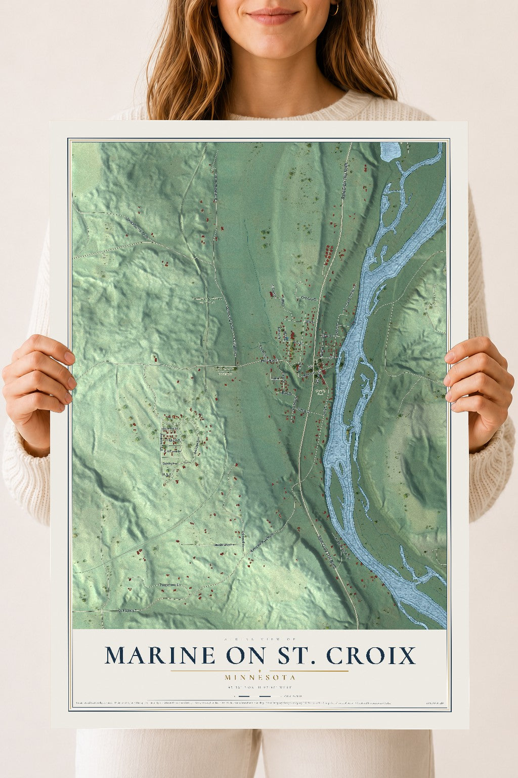 Map of Marine on St. Croix, Minnesota, 18 x 24 inch unframed archival matte print