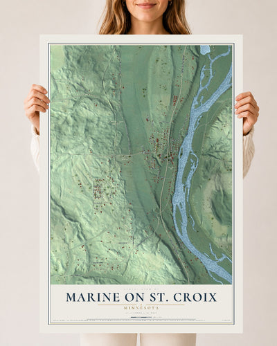 Map of Marine on St. Croix, Minnesota, 24 x 36 inch unframed archival matte print