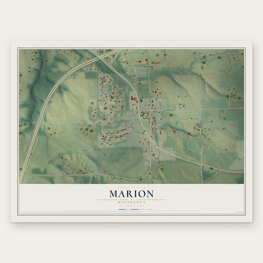 Marion, Minnesota map print, the full design