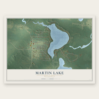 Martin Lake, Minnesota map print, the full design