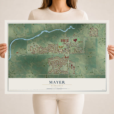 Map of Mayer, Minnesota, 18 x 24 inch unframed archival matte print