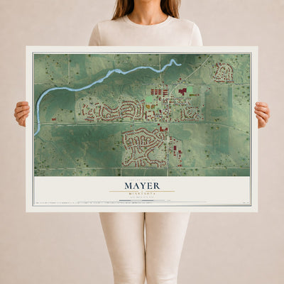 Map of Mayer, Minnesota, 24 x 36 inch unframed archival matte print
