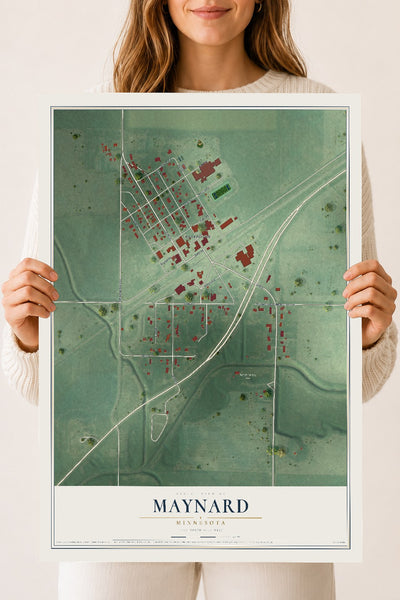 Map of Maynard, Minnesota, 18 x 24 inch unframed archival matte print