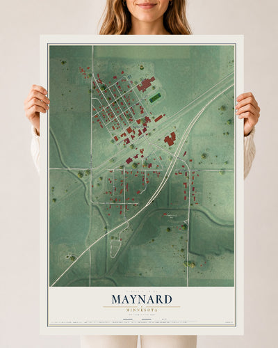 Map of Maynard, Minnesota, 24 x 36 inch unframed archival matte print