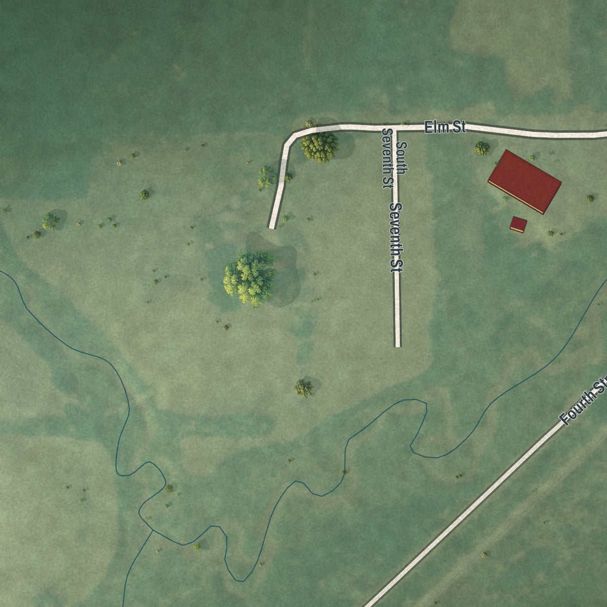 Second close-up of the map of McGrath, Minnesota print showing more streets and buildings