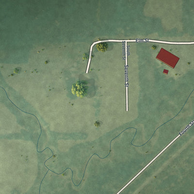 Second close-up of the map of McGrath, Minnesota print showing more streets and buildings