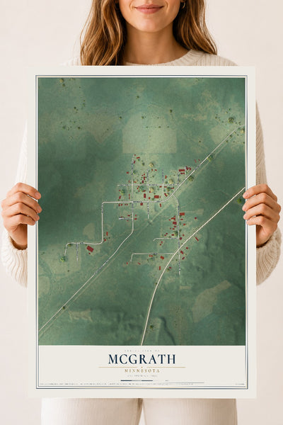 Map of McGrath, Minnesota, 18 x 24 inch unframed archival matte print