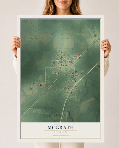 Map of McGrath, Minnesota, 24 x 36 inch unframed archival matte print